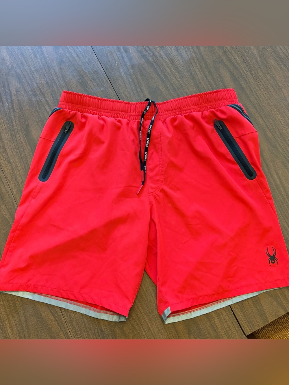 Like New Spyder Red Men’s Athletic Shorts with Black Accents
